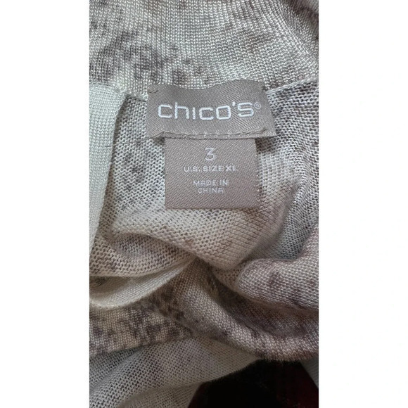Chicos Python Print Zip-Back Mock Neck‎  Size 3 XL - Picture 11 of 11